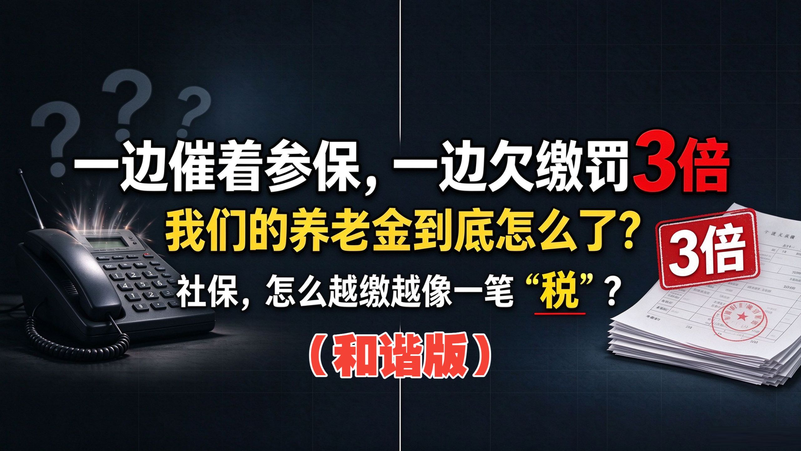 一边催着参保，一边欠缴罚 3 倍：我们的养老金到底怎么了？社保，怎么越缴越像一笔 "税"？