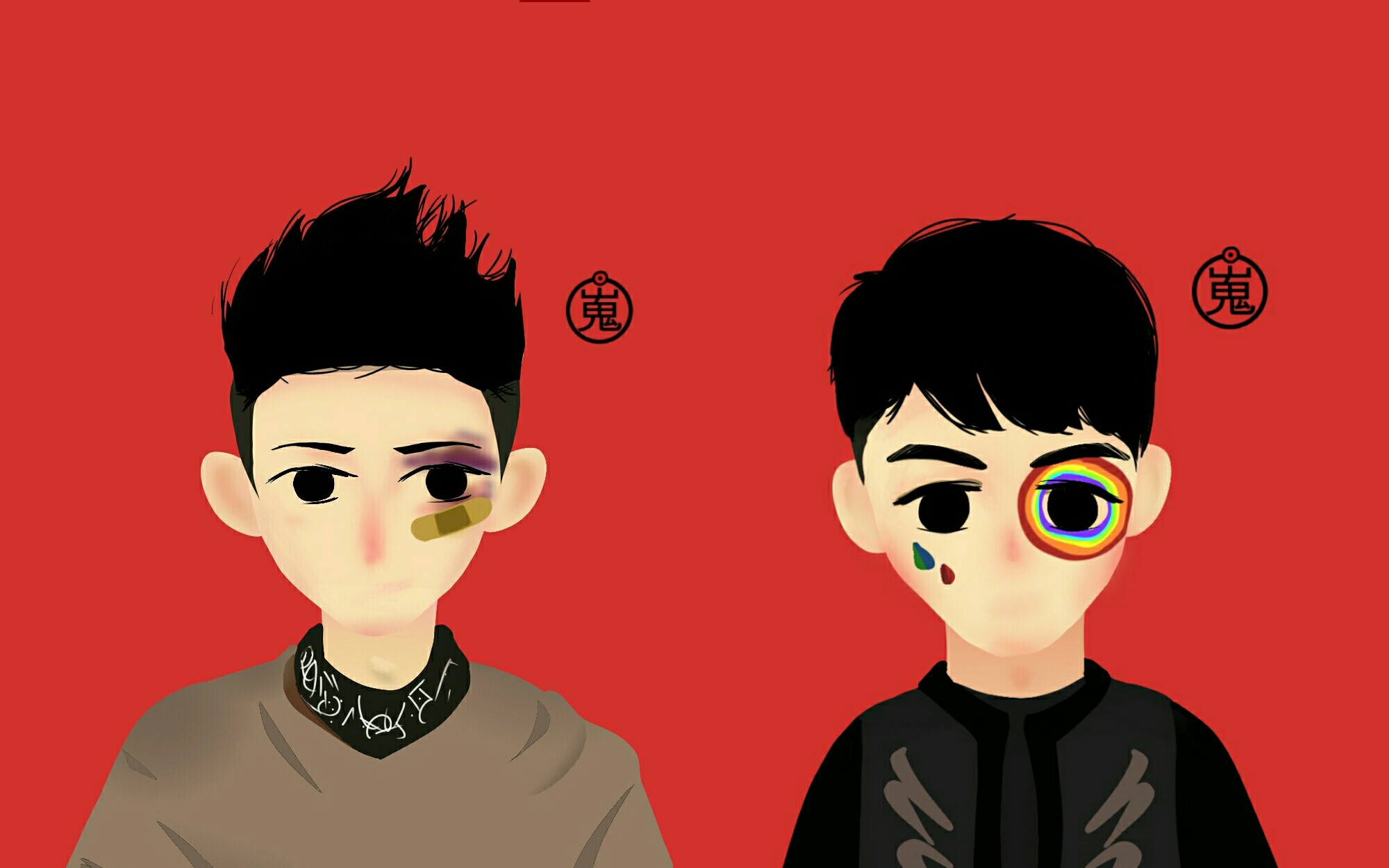 【手绘指绘】洲瑜瑜洲cp小图绘图过程_哔哩哔哩 (゜-゜)つロ 干杯