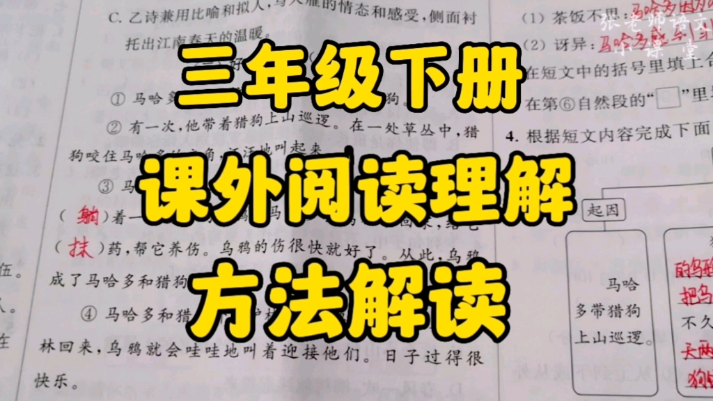 三年级语文下册:课外阅读理解方法解读,学习阅读方法,方能掌握更多技巧!哔哩哔哩bilibili