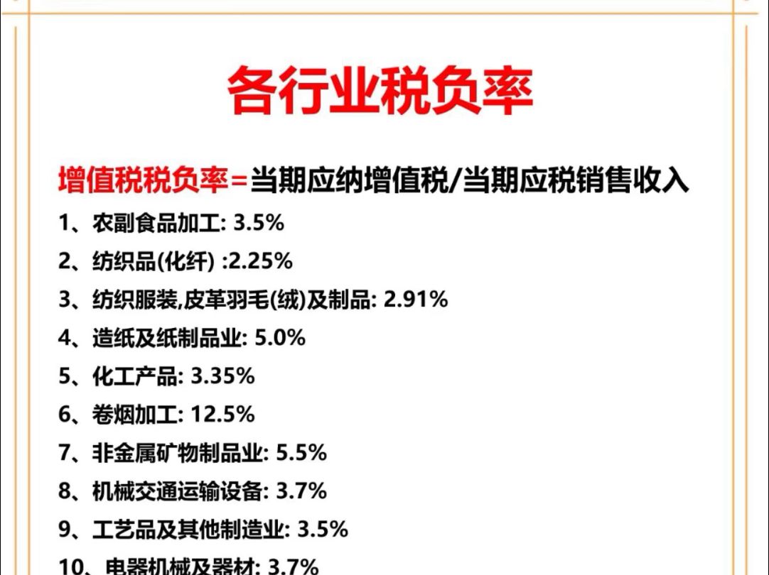 经理说能把税负率控制在安全线内的都是高手,整理了各行业的税负率,附税负率表格!哔哩哔哩bilibili