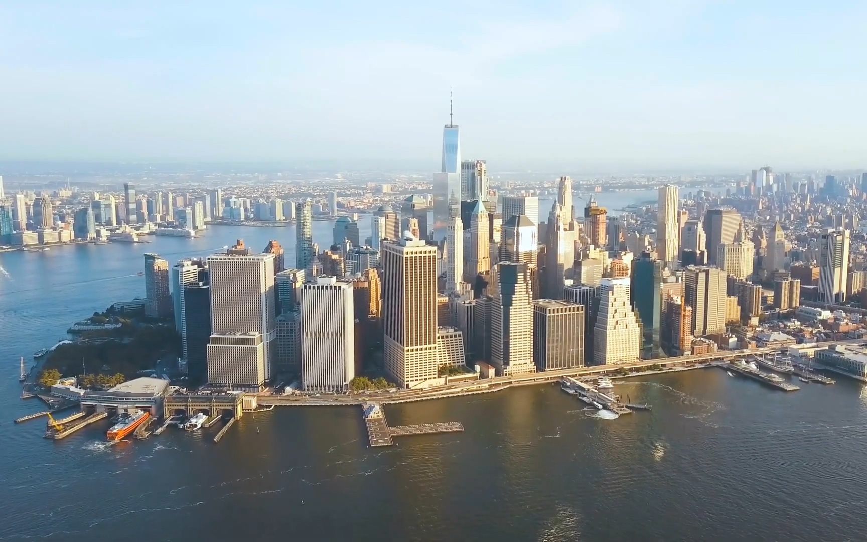 航拍纽约城市摩天大楼