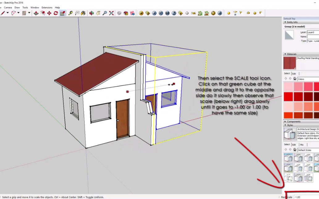 【sketchup进阶教程】su 镜像的操作方式.哔哩哔哩bilibili