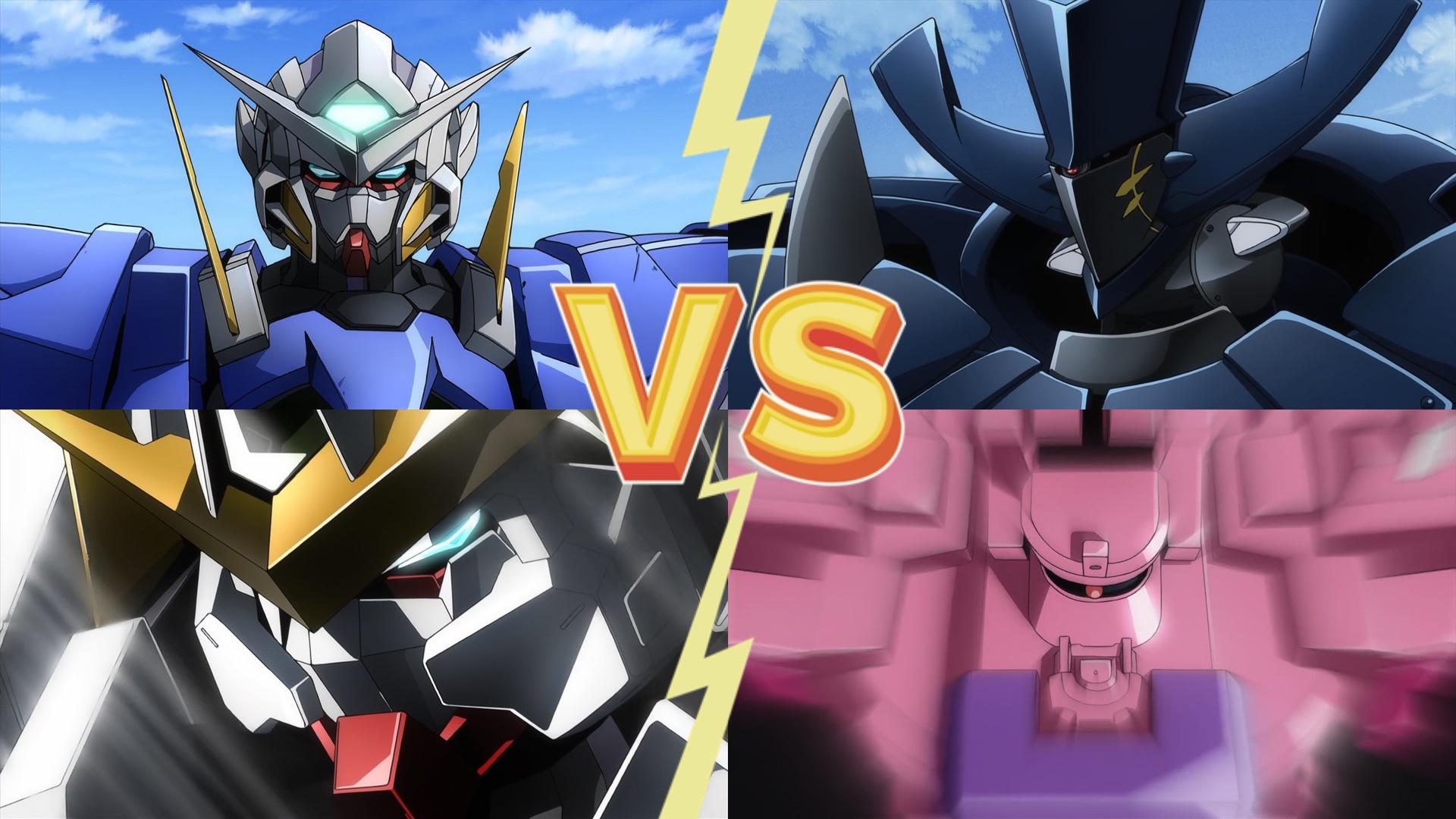 【高达00】02能天使vs制定式/德天使vs铁人桃子