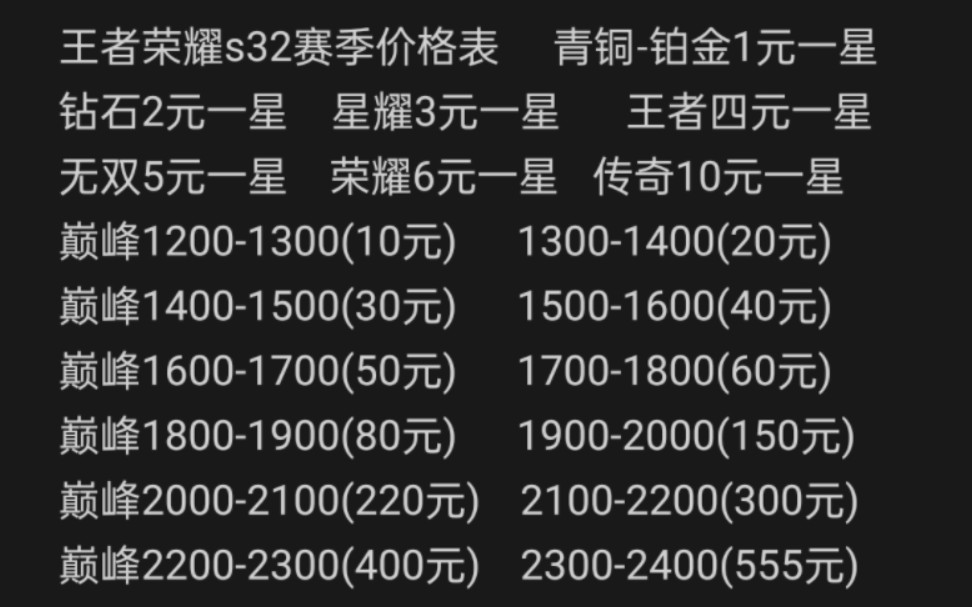 王者荣耀代打需要的板板来看看便宜又诚信
