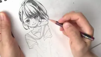 アナログ絵 女の子いっぱい描いてみた イラストメイキング シャーペン 哔哩哔哩 Bilibili
