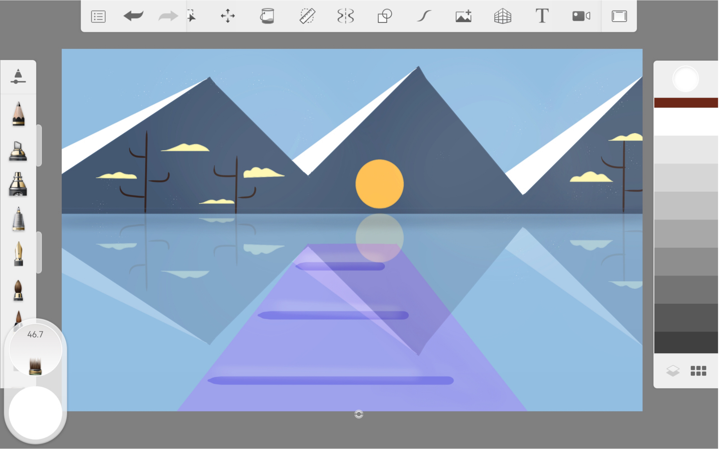 autodesk sketchbook绘画(湖边)
