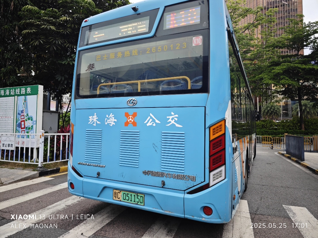 珠海公交k10路广客gtz6127bevb1行走片段
