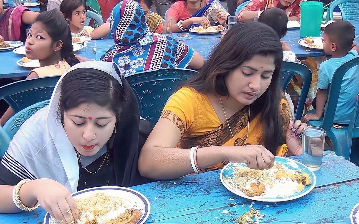 见识一下印度人的酒席吃什么,真是开眼界了,你吃得下吗?