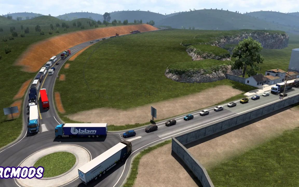 欧卡2mod:最新版堵车mod!卡斯的残酷交通 brutal traffic v2.