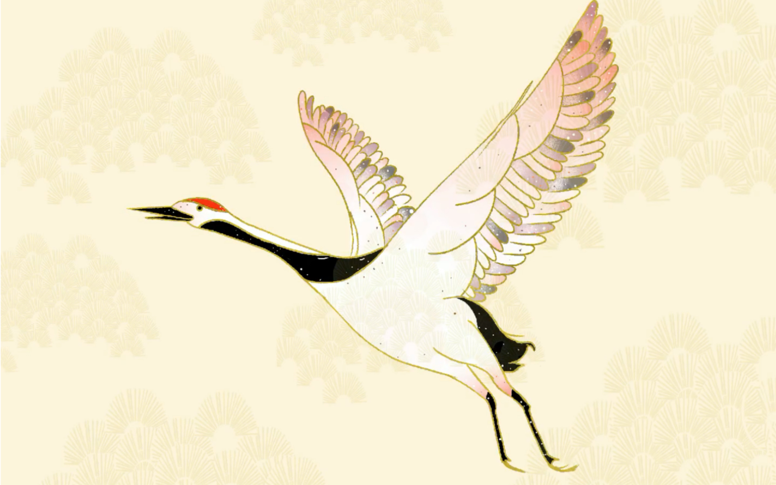 跟着mespace天植老师学习画仙鹤