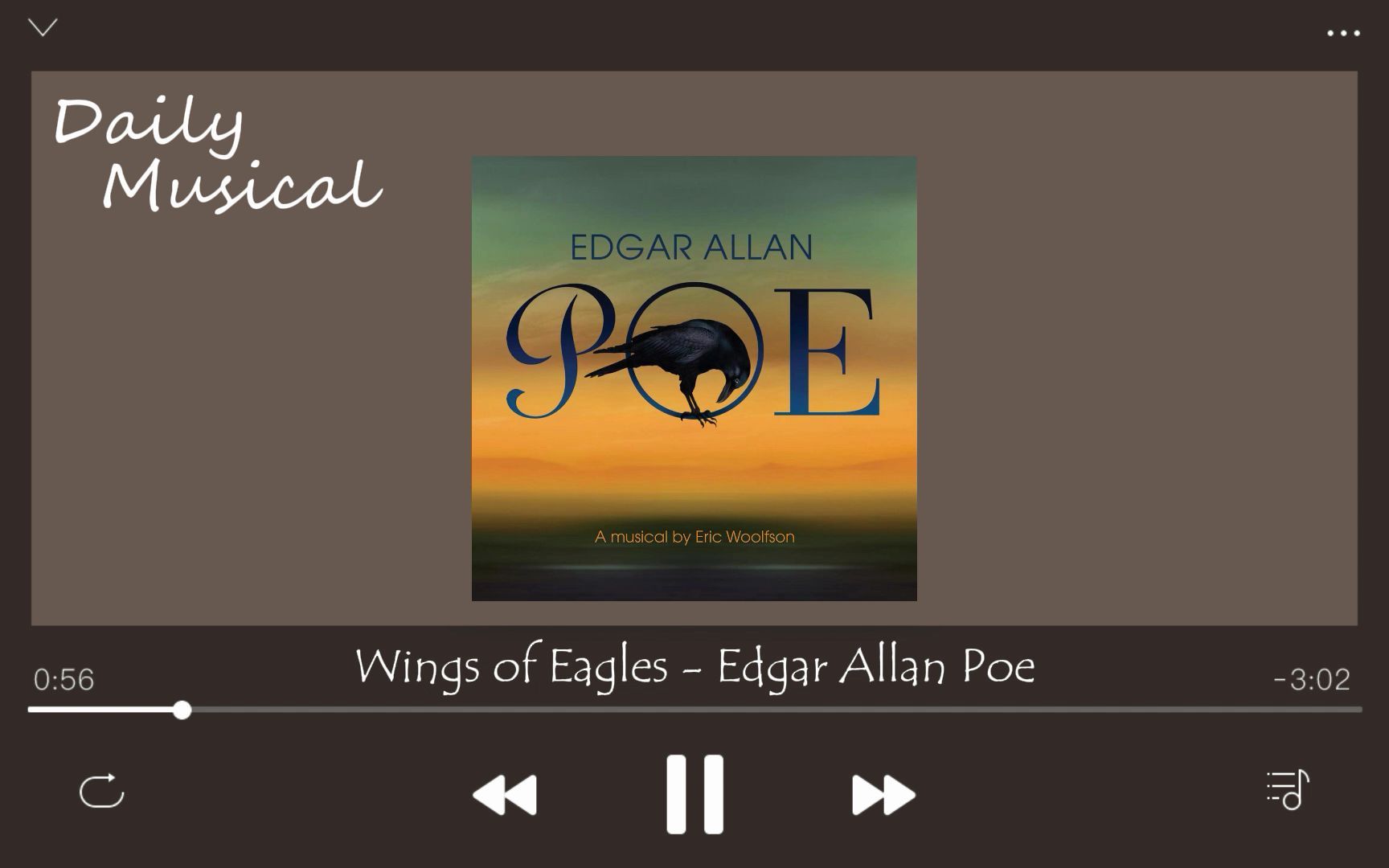 [图]音乐剧日推歌单 l Saturday l Wings of Eagles - Edgar Allan Poe