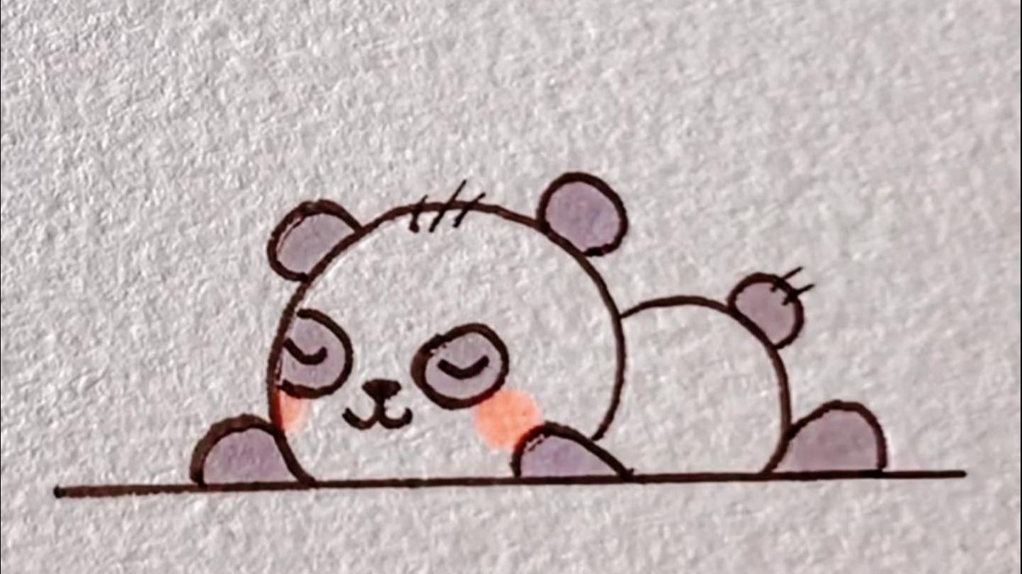 可爱趴着的小熊简笔画来喽,快来跟着我一起学起来吧