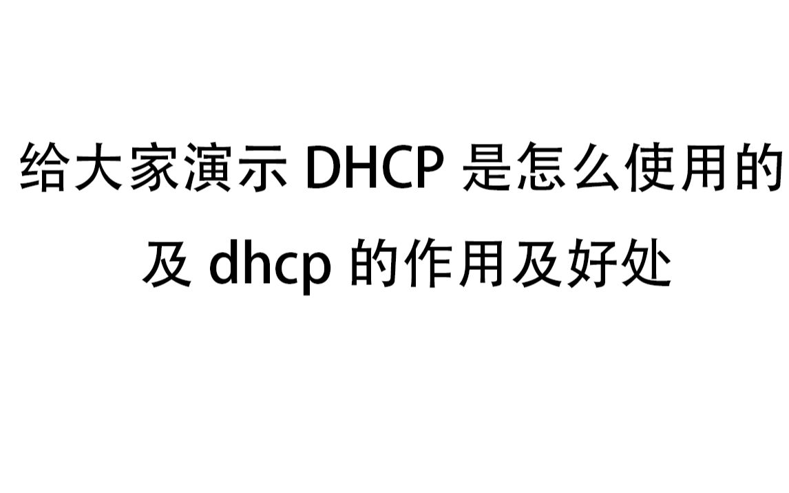 给大家演示DHCP的作用及好处哔哩哔哩bilibili