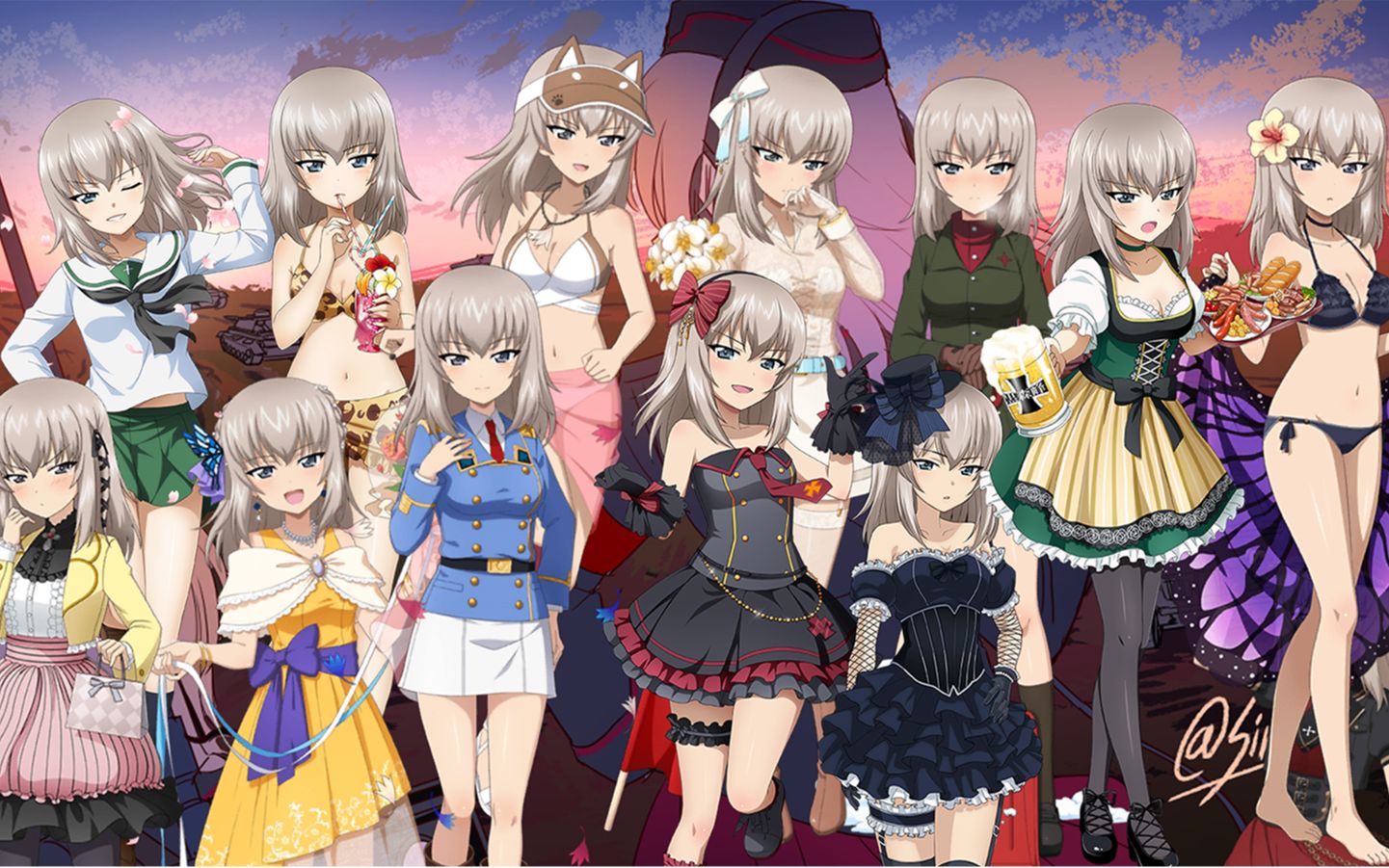 少女与战车艾丽卡的千层套装