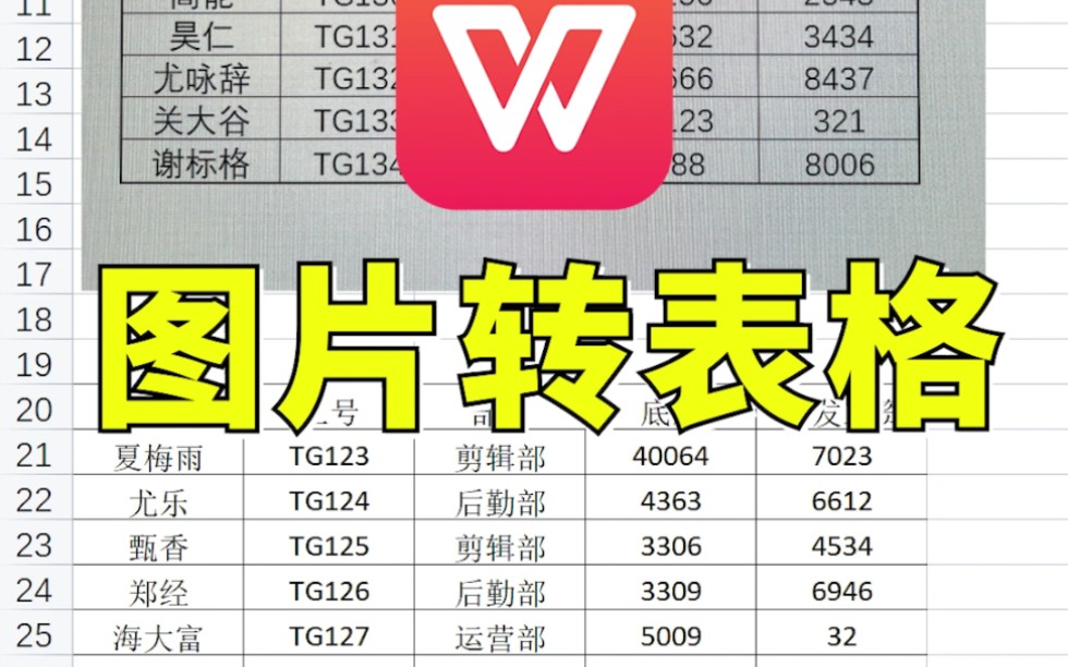 【WPS表格】如何把图片转为Excel表格 043哔哩哔哩bilibili