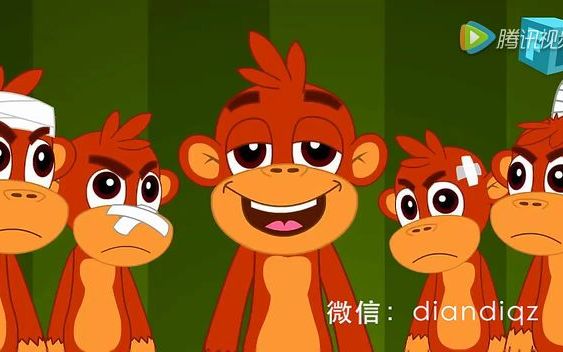 [图]（英语儿歌）Five Little Monkeys 五只小猴子