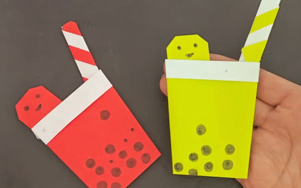 冬天的奶茶杯 创意手工折纸奶茶杯 手工折纸