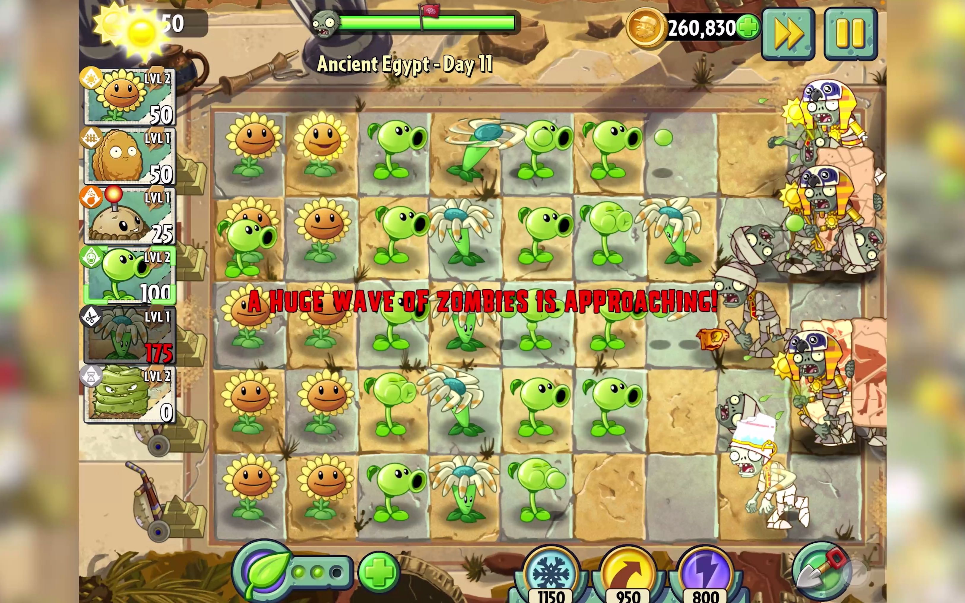 [图]PVZ 2 Ancient Egypt day11植物大战僵尸2神秘埃及11天