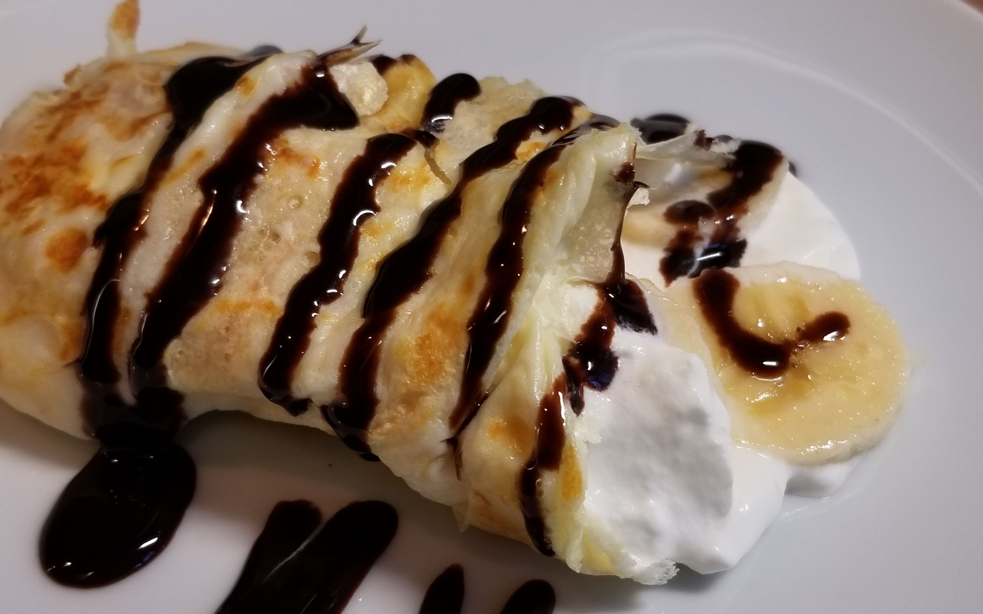 chocolate banana crepes 早餐鸡蛋卷饼