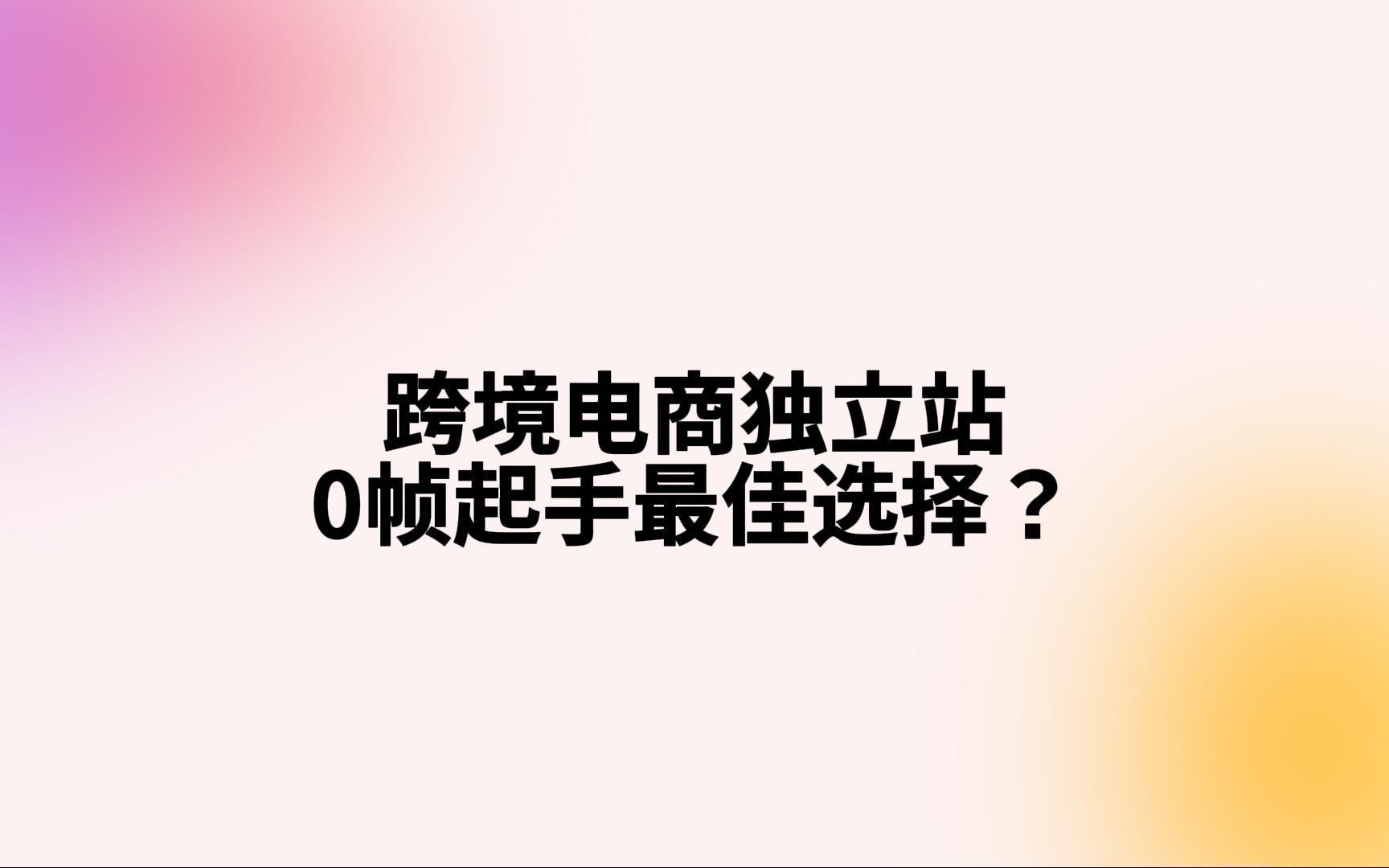 为什么独立站是跨境电商个人创业0帧起手的最佳选择?哔哩哔哩bilibili