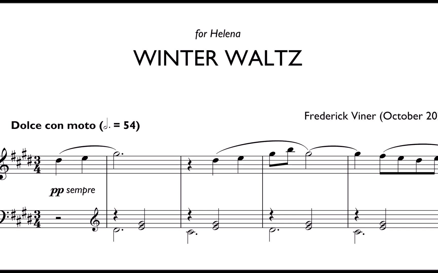 [图]【钢琴】弗雷德里克·维纳 - 冬之圆舞曲 Frederick Viner - Winter Waltz