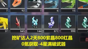 Download Video: (鸣潮)0氪武器获取-4星武器满破-挖矿达人2天800个紫晶族800个红针晶族