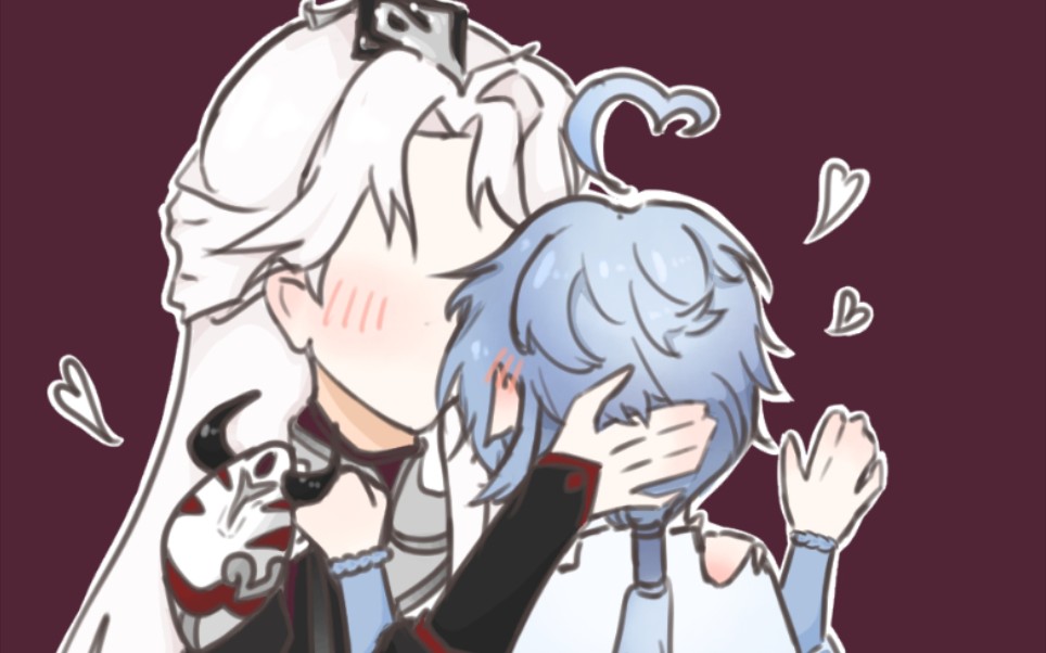 奕星和小明 不知道他们在干嘛,本来想画接吻的,但是因为位置关系