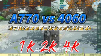 下载视频: A770 vs 4060 奋起直追，未来可期。4972驱动 地平线5 星空 剑网3 永劫无间 古剑3巫师3