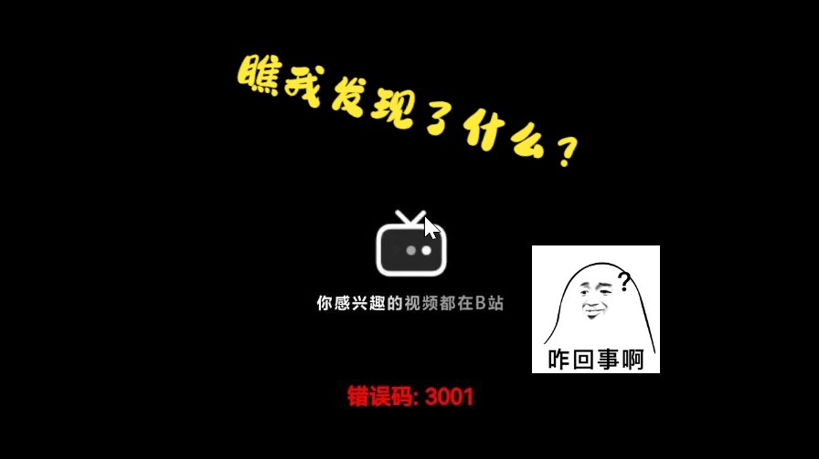 【3001错误代码】:瞧我在B站发现了什么?哔哩哔哩bilibili