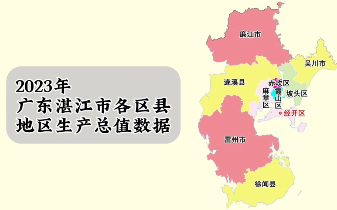 广东湛江市各区县2023年GDP数据:经开区总量第一,廉江增速最快哔哩哔哩bilibili