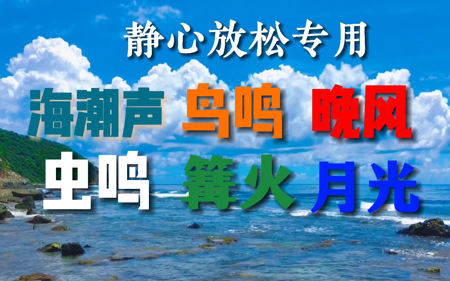 静心放松专用,消灭浮躁,疗愈身心,感受海潮、鸟鸣、虫声、篝火、月光,自然静虑,效果神奇!哔哩哔哩bilibili