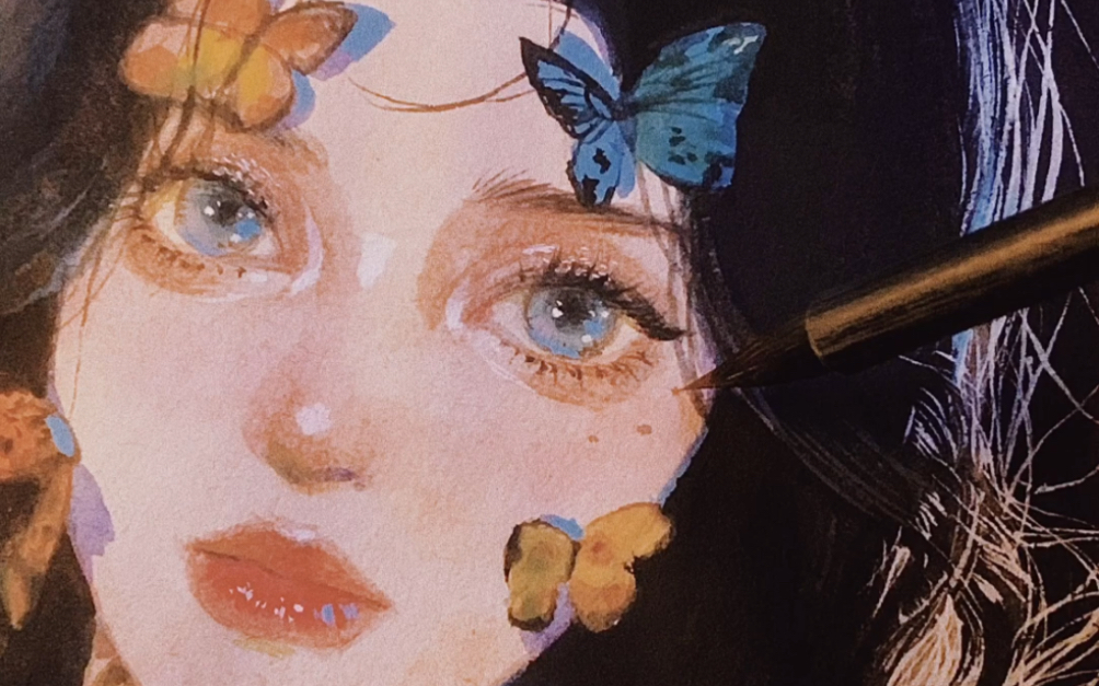 活动作品阿莘手绘水彩蝴蝶