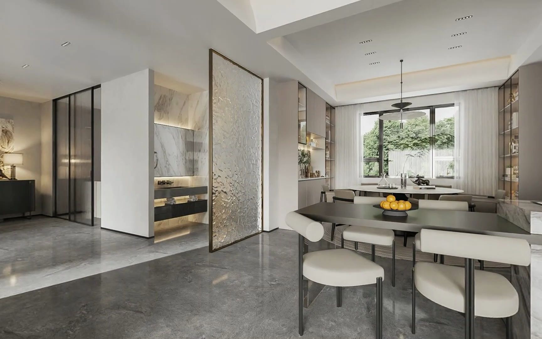 意式极简客餐厅,开放式空间,大气上档次