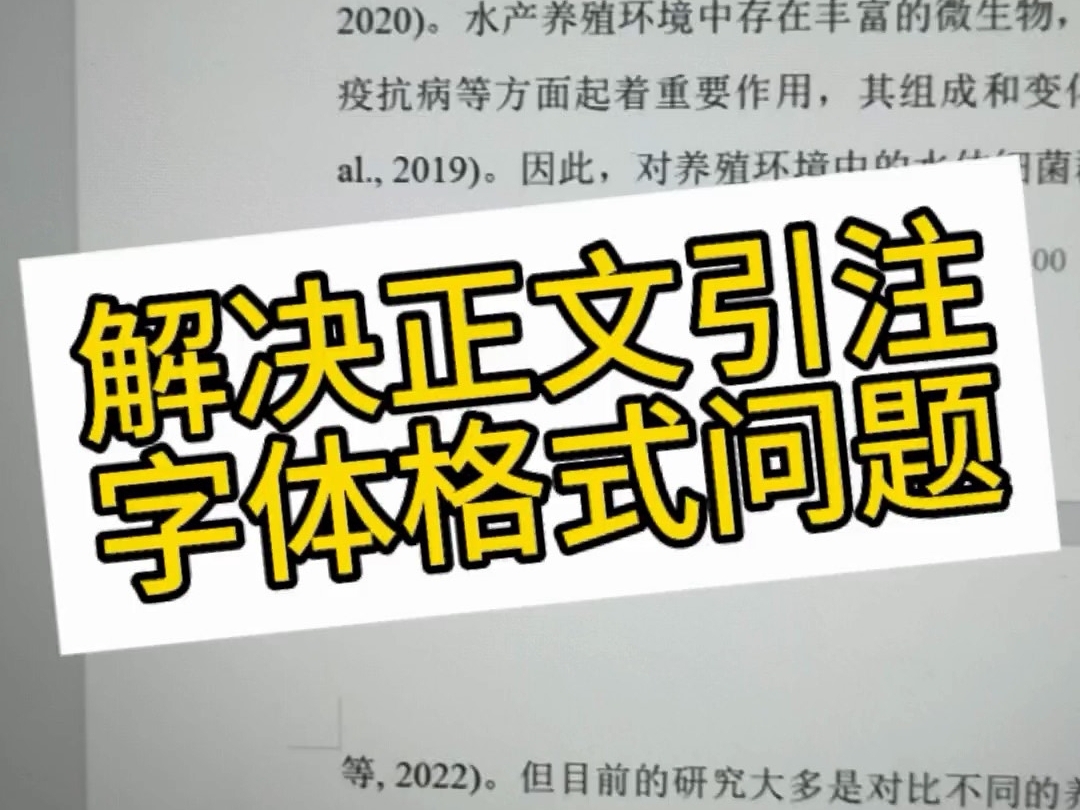 文献引用-S08解决正文引注字体格式问题