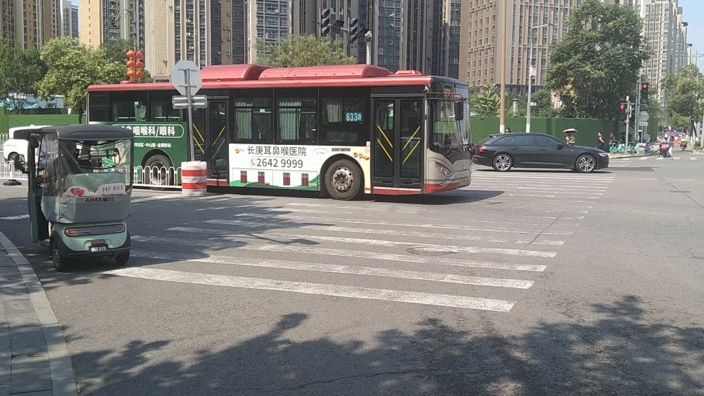[天津公交]633路tjr6105bevbt3路口转弯