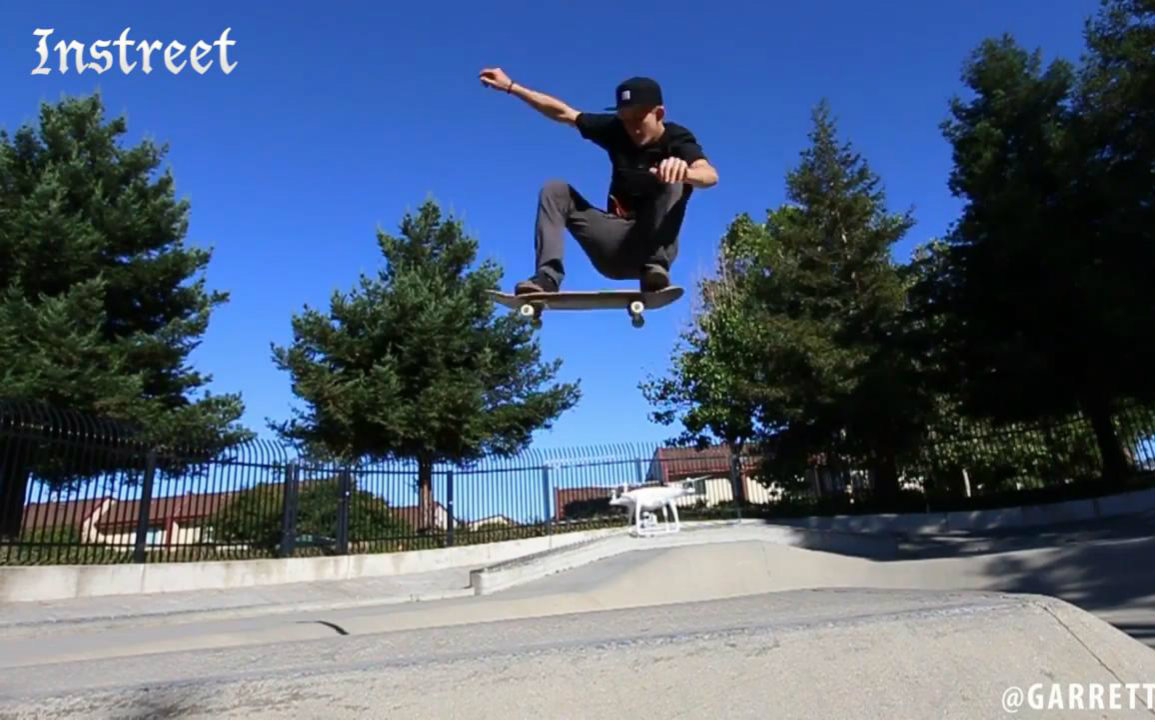 instreet滑板板仔越过精灵4无人机没问题秒杀四立