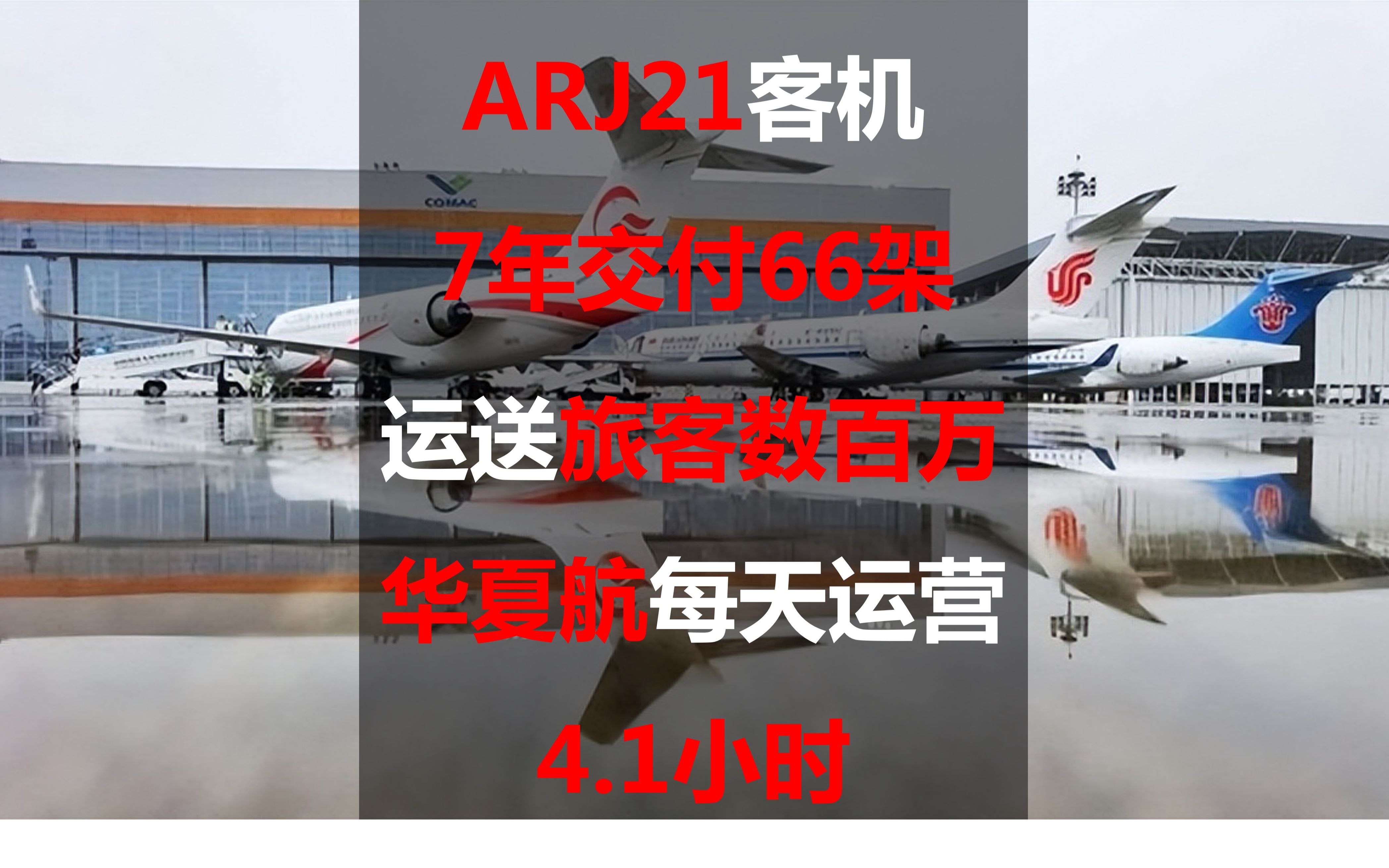 ARJ21客机7年交付66架,运送旅客数百万,华夏航每天运营4.1小时哔哩哔哩bilibili