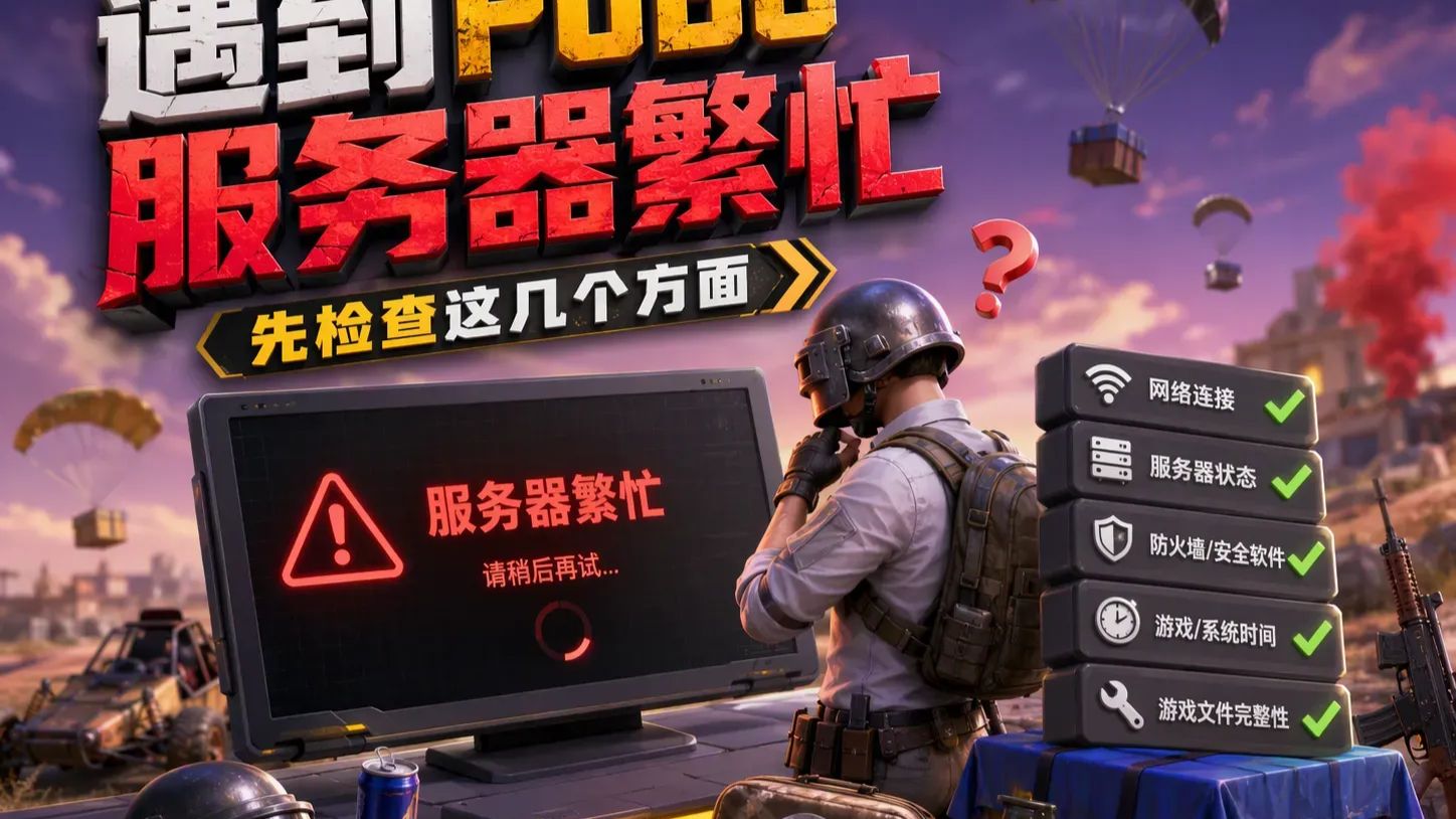 遇到PUBG服务器繁忙,先检查这几个方面