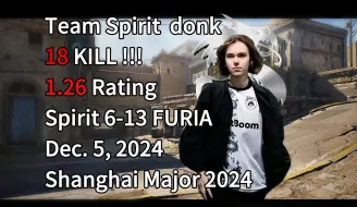 'donk' 18KILL 1.26RATING!!! 【2024 上海 Major POV】