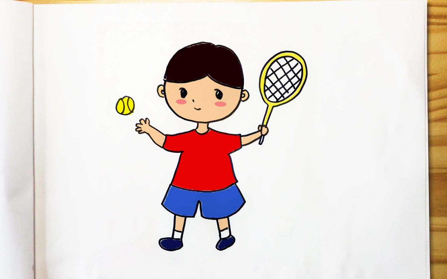 打网球卡通简笔画图片
