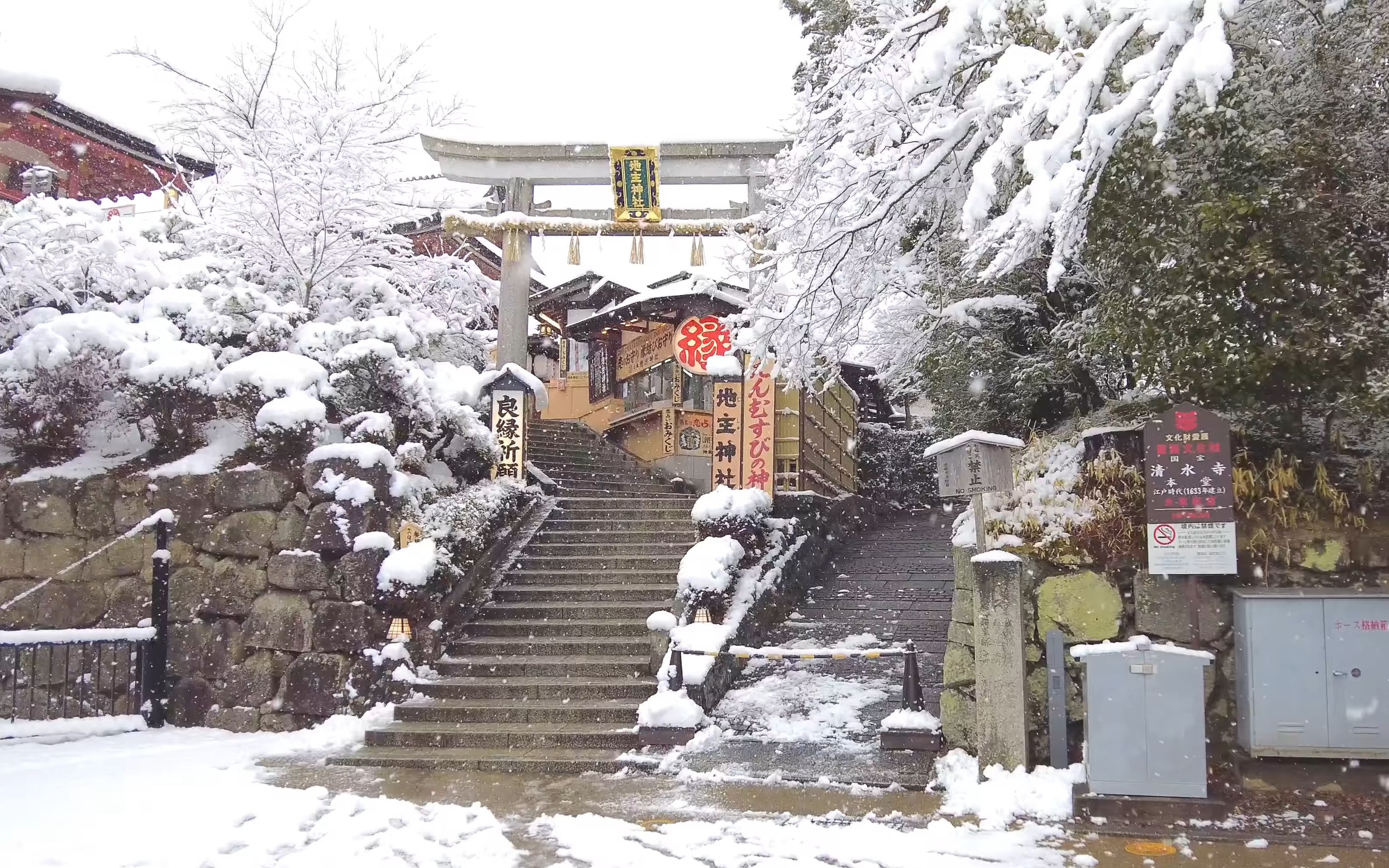 [图]【4K】大雪纷飞的京都绝景 漫步于银世界的清水寺