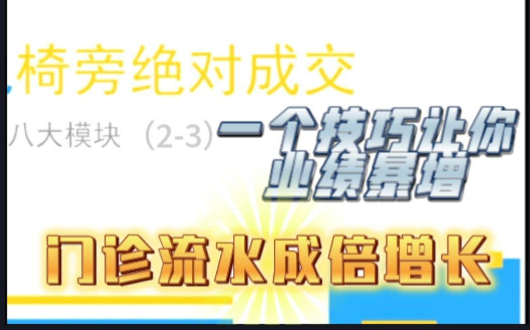 【门诊营销】椅旁绝对成交二、三模块哔哩哔哩bilibili