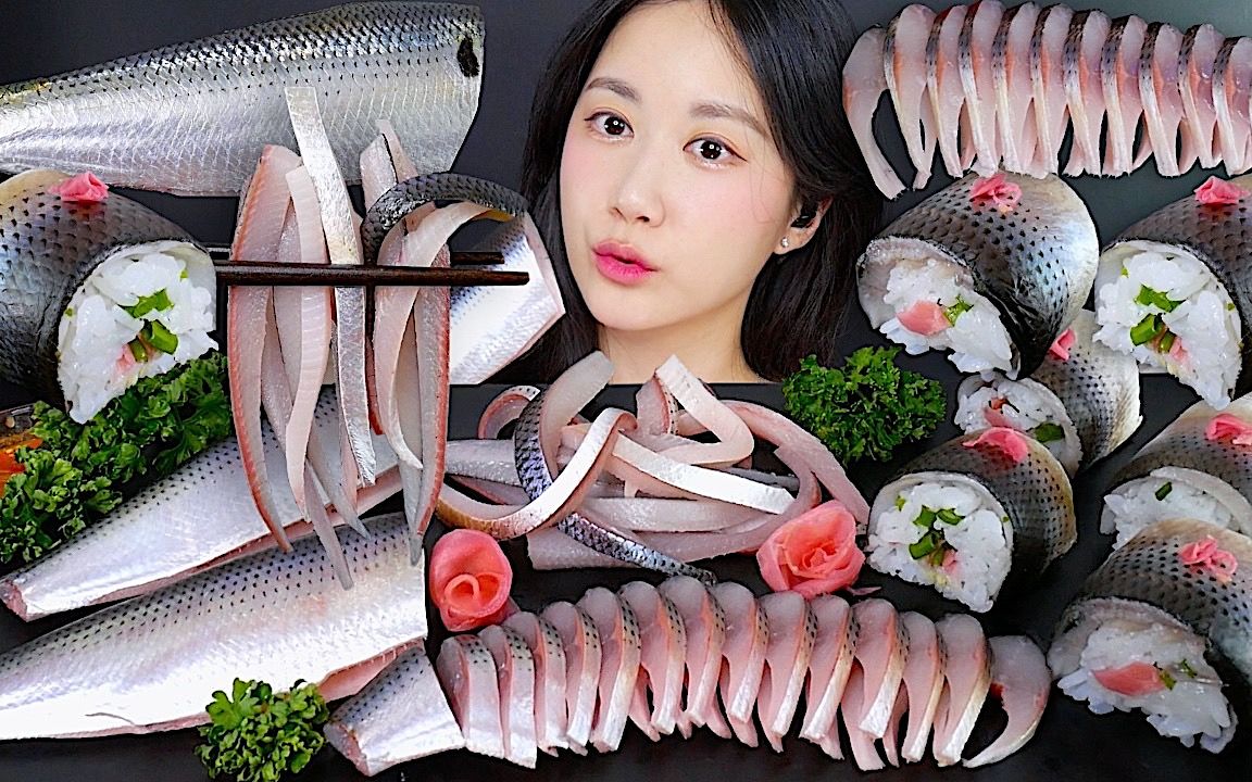 [ONHWA] 斑鰶 + 斑鰶寿司 咀嚼音! 带骨生鱼-ONHWA_Official-ONHWA_Official-哔哩哔哩视频