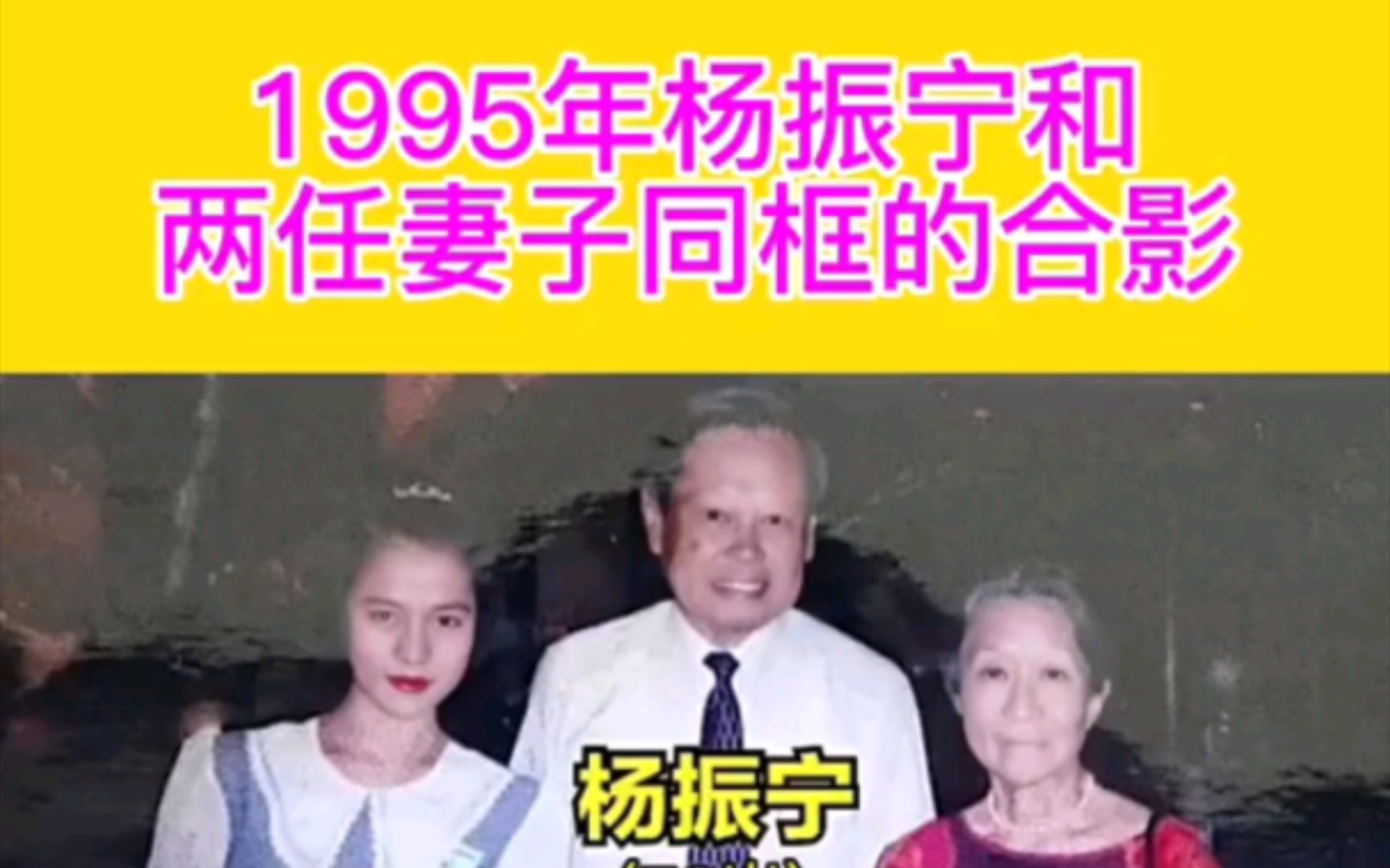 罕见合照!1995年杨振宁和两任妻子同框的合影哔哩哔哩bilibili