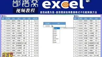 excel查找函数失效视频：查找错误结果数据格式不匹配转换方法