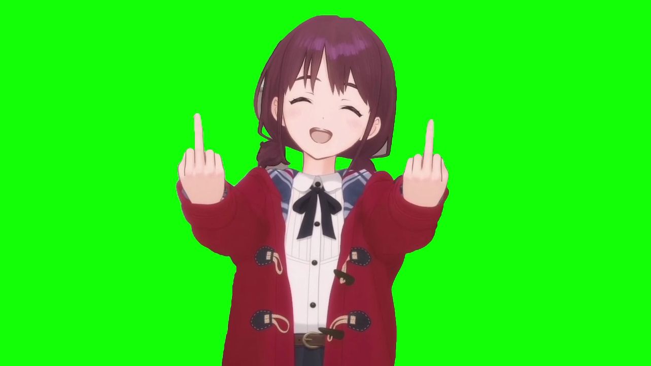 nina竖中指绿幕.gb 使用例【哭泣少女乐队(闺泣)】girls band cry