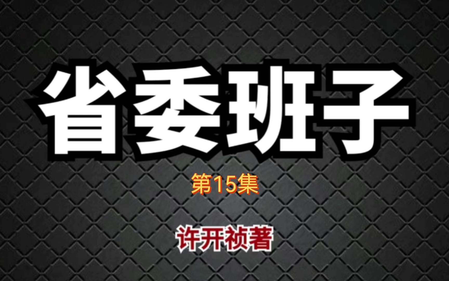 省委班子15 不可说的秘密|许开祯官场小说|有声书哔哩哔哩bilibili