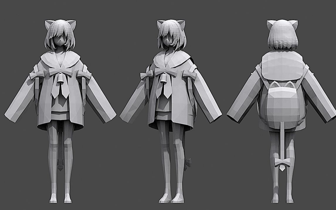 3dmax角色建模:超详细二次元女孩人物模型布线教程