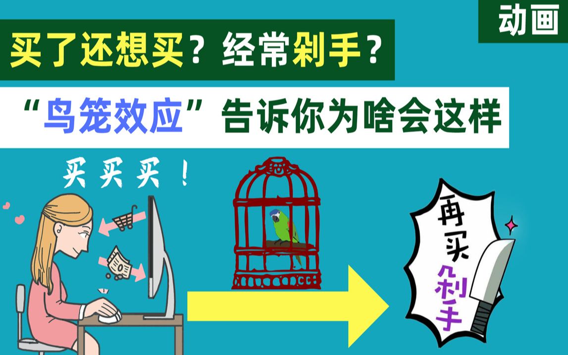 心理学之鸟笼效应,你肯定有过买了还想买的经历吧!鸟笼逻辑为你揭秘为什么会这样【动画】哔哩哔哩bilibili