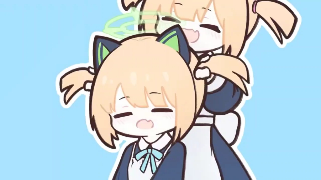 女仆桃给女仆绿绑头发小动画【蔚蓝档案二创搬运】